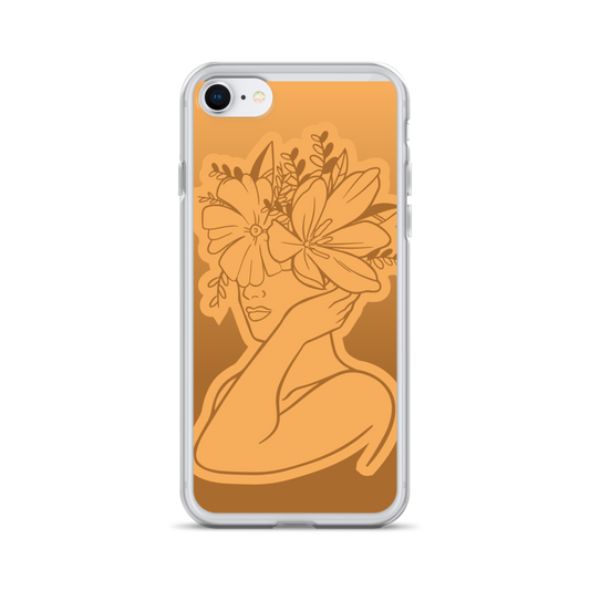 iPhone-Hülle Gold / Woman / Flower